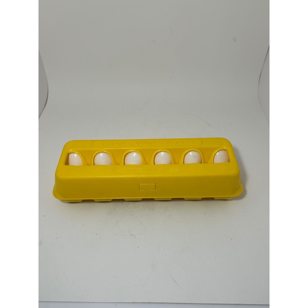 Vintage Child Guidance One Doz Counting Eggs Yellow Plastic Educational Toy Set